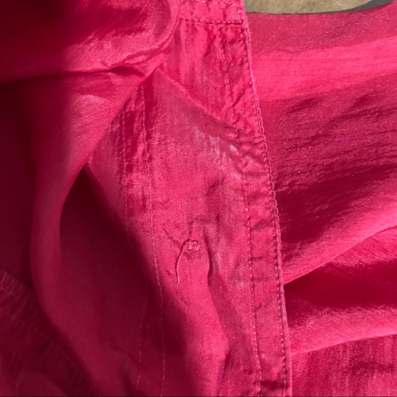 **Daniel Caron Petite Red 100% Silk Button Down Blouse - Picture 12 of 14